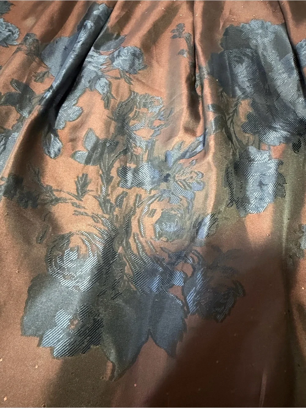 Max Studio Jacquard Floral Skirt Brown Size Small Metallic VTG boho Flared - Picture 7 of 7